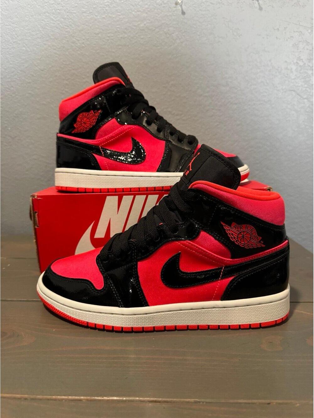 Women’s Nike Air Jordan 1 Mid Hot Punch Black